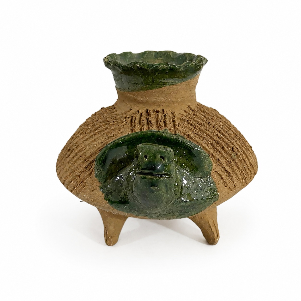 Tortuga de Barro Chía Pet con Florero