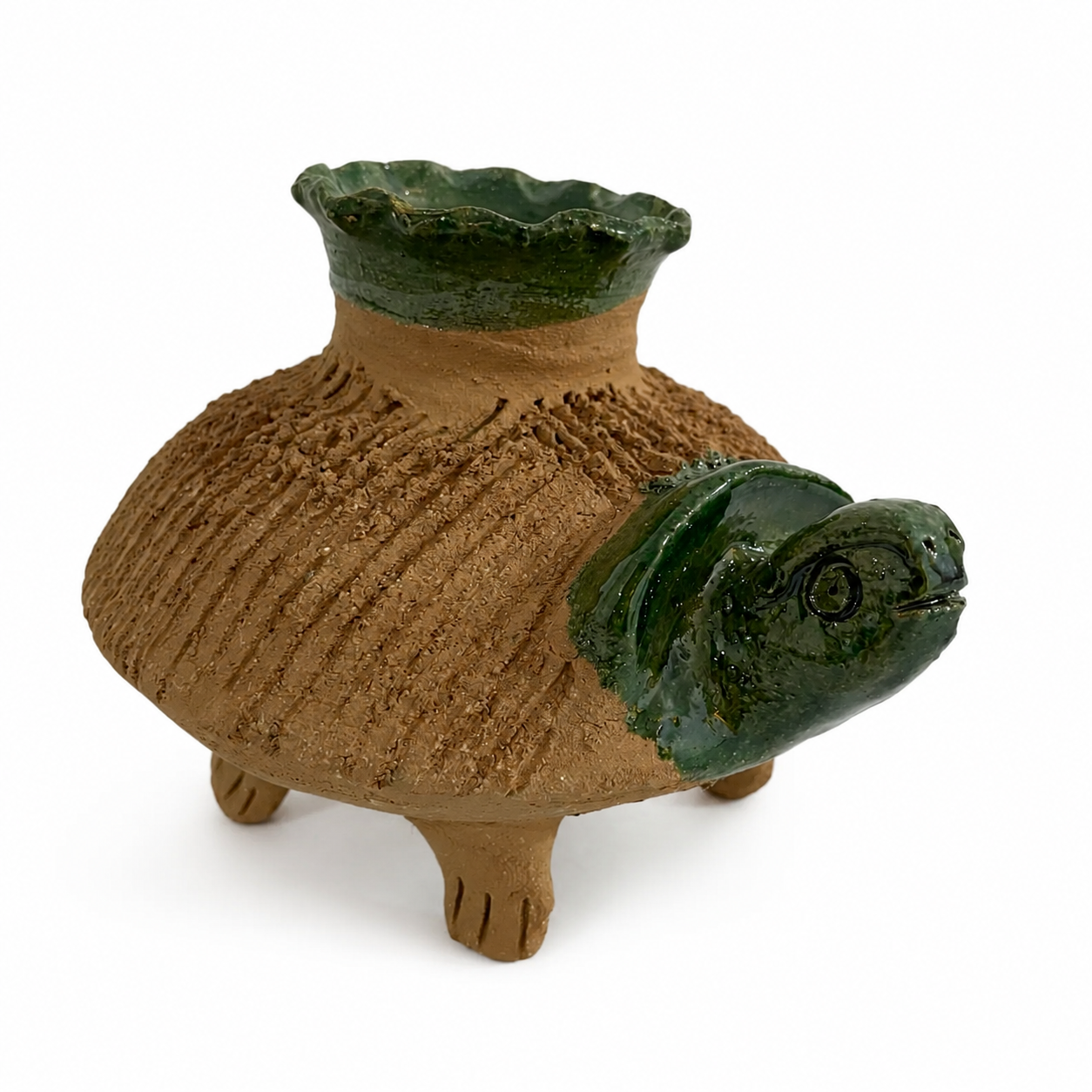 Tortuga de Barro Chía Pet con Florero
