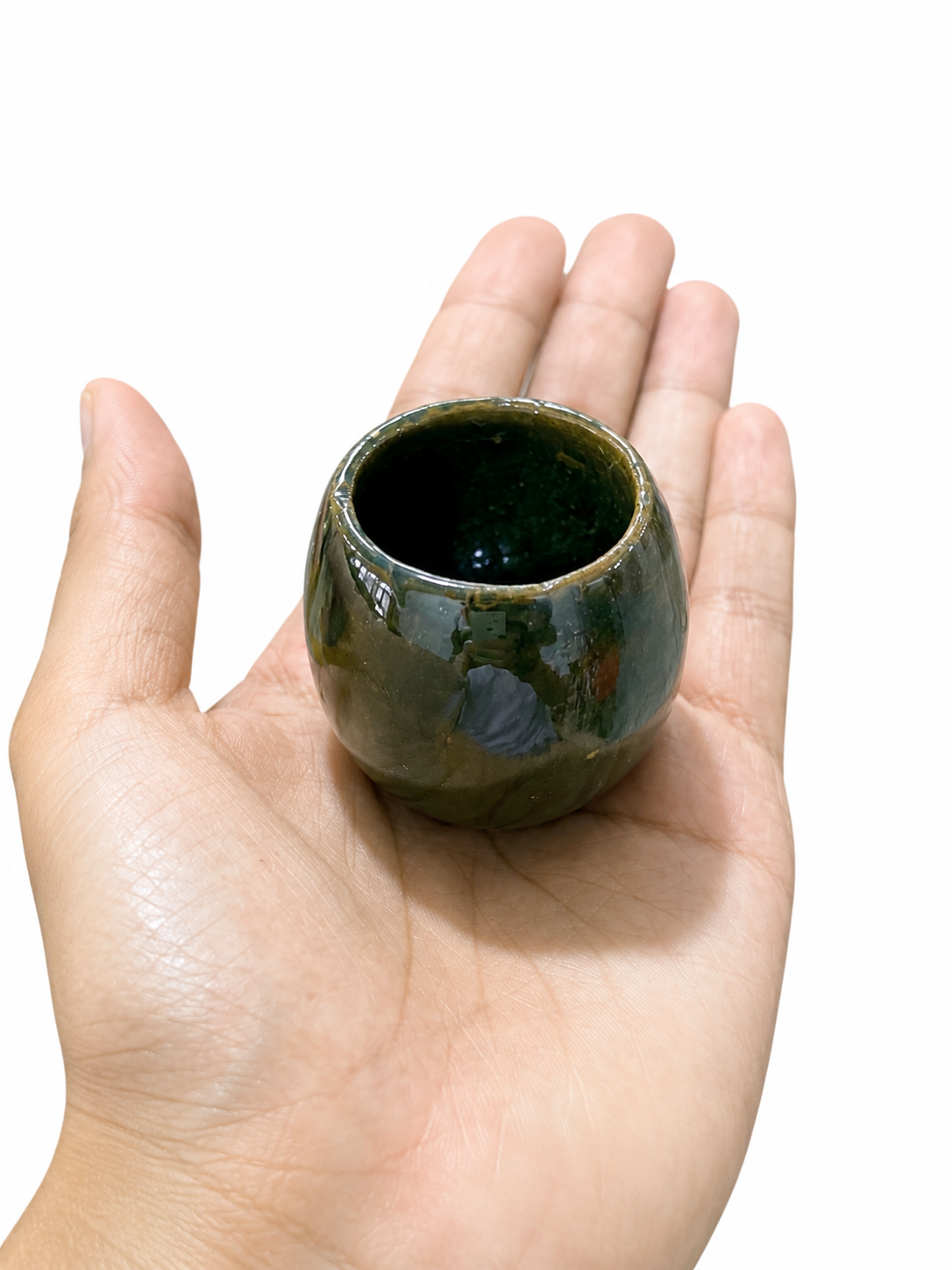 Set Mezcalero de Barro Verde Atzompa | Licorera Artesanal con 3 Vasitos y Plato